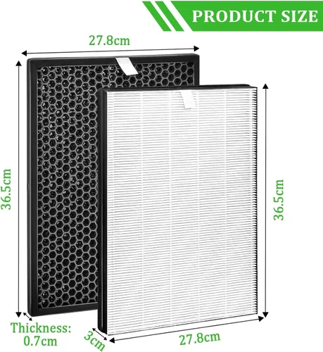 Miniatura 2 de FY1413/40 Active Carbon y FY1410/40 HEPA Juego de filtros de repuesto compatible con Phil-lips Purfier Series 1000 1000i, reemplaza AC1214 AC1215