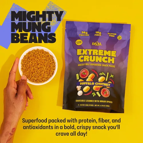 Miniatura 5 de Daal By Keen Aperitivos crujientes de frijol mungo – Chutney de búfalo – Proteína vegetal, alta en fibra, sin gluten, sin nueces – Mezclar