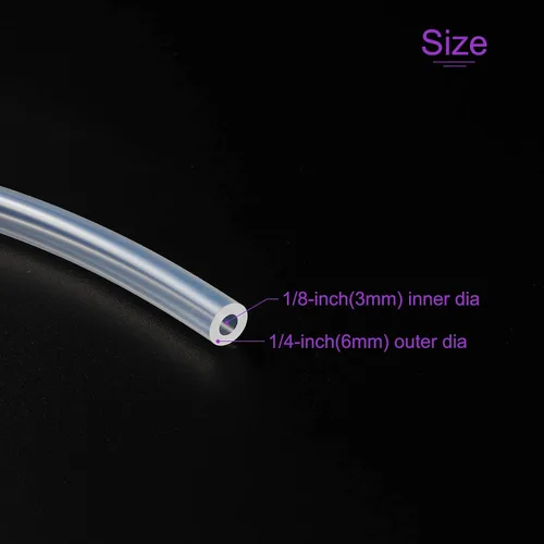 Miniatura 3 de DMiotech 1/8 "(3 mm) ID 1/4 "(6 mm) OD 3.3 pies tubo de silicona transparente tubo industrial de silicona para bomba de aire de agua