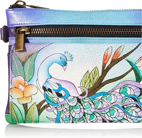 Miniatura 3 de Anna by Anuschka Cartera organizadora de pulsera de cuero genuino pintada a mano