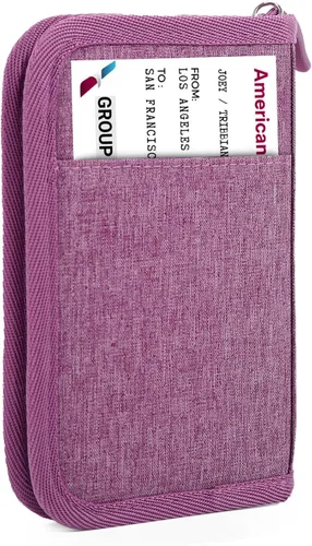 Miniatura 16 de Cartera de pasaporte para la familia con RFID, organizador de documentos de viaje, impermeable para mujeres, billetera de pasaporte portátil