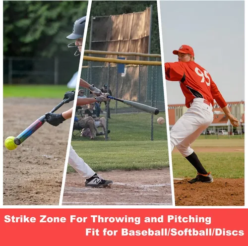 Miniatura 6 de Objetivo Strike Zone para red de béisbol y softbol, objetivo de práctica para lanzamiento, golpeo, bateo y atrapada, ayudas de entrenamiento