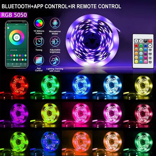 Miniatura 5 de GUPUP Luces LED WiFi de 50 pies, tira de luces LED controladas por aplicación inteligente, compatible con dispositivos Alexa y Google Assistant