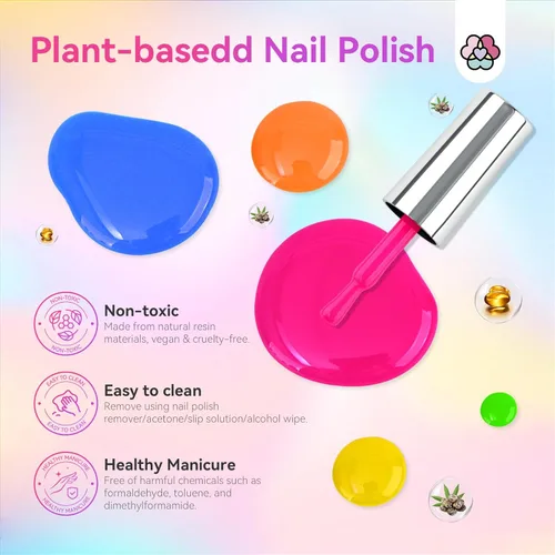 Miniatura 4 de SAVILAND Juego de esmaltes de uñas de neón: 12 colores brillantes de esmalte de uñas de verano con 2 piezas de capa base y capa superior rosa