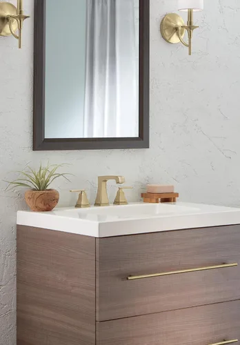 Miniatura 8 de Delta Ashlyn - Grifo de baño generalizado, grifo dorado de 3 agujeros, conjunto de drenaje de metal Push-Pop, bronce champán 3564-CZMPU-DST