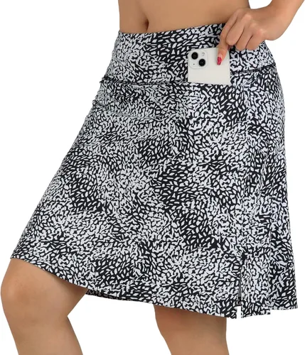 beroy Faldas cortas para mujer, falda de 20 pulgadas hasta la rodilla para mujer, falda deportiva con pantalones cortos