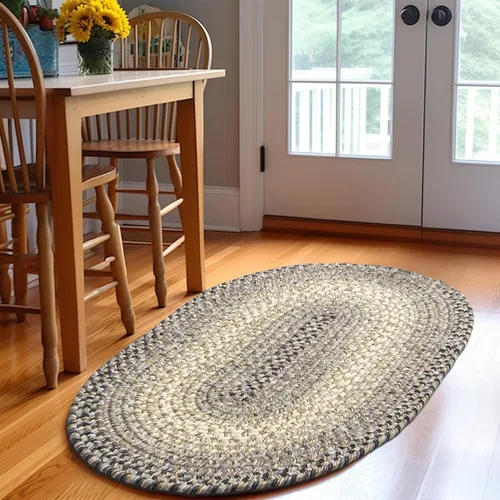 Miniatura 12 de Super Area Rugs Alfombras Trenzadas Alfombra de Cocina Rústica - Alfombra Trenzada Ridgewood para Sala de Estar - Reversible - Interior/Exterior