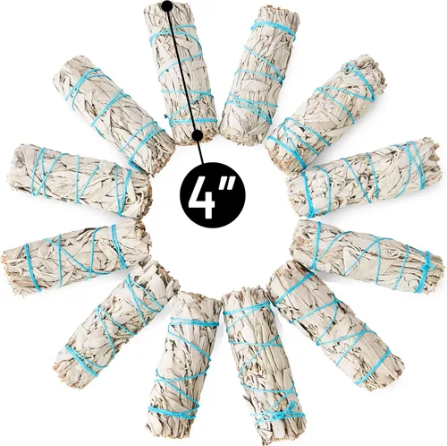 Miniatura 4 de JL Local - Manojo de salvia blanca de 9 pulgadas, varita de incienso extragrande para limpias, purificación, curación, meditación, yoga, bendición