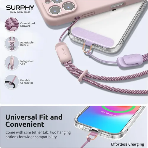 Miniatura 2 de SURPHY Paquete de 3 correas de muñeca para teléfono con lengüeta de sujeción para teléfono celular, correa para teléfono celular, correa para A