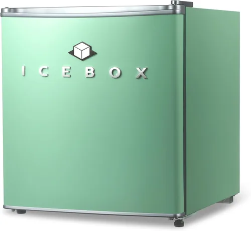 ICEBOX Refrigerador compacto de 1.7 pies cúbicos, refrigerador pequeño certificado ENERGY STAR, mini refrigerador de una sola puerta con Verde menta