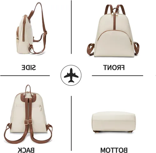 Miniatura 6 de seyfocnia Mochila de viaje para mujer beige, Beige, Computadora portátil