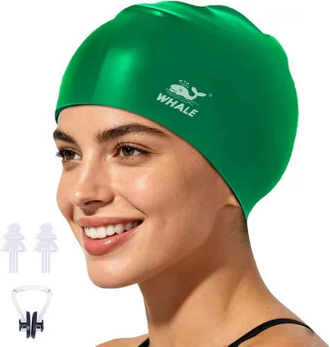 Miniatura 19 de WHALE Gorro de natación extragrande para mujeres y hombres, antideslizante, de alta elasticidad, mantiene el cabello seco, unisex, tamaño grande