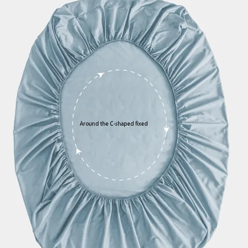 Miniatura 5 de FCLDESHOP Sábana bajera ajustable de algodón suave de color liso, protector de colchón antideslizante para habitación de huéspedes de hotel