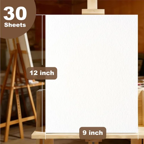 Miniatura 2 de Desecraft Bloc de papel de acuarela profesional de 9 x 12 pulgadas, 140 libras (300 gsm) – Cuaderno de dibujo y pintura de grado artístico