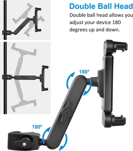 Miniatura 4 de Soporte para tablet para soporte de micrófono, soporte de teléfono para iPad con rotación de 360°, soporte de música para tableta compatible