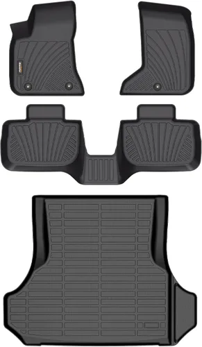 Miniatura 45 de Alfombrillas para todo tipo de clima y forro de carga para Volkswagen Atlas 2018-2025 (asiento de cubo de 6 pasajeros), juego completo de 3 filas