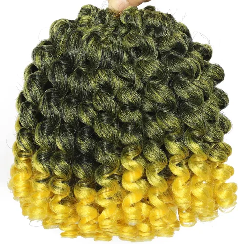 Miniatura 29 de Cabello de Ganchillo Jamaicano Saltarín de 8 Pulgadas 5 Paquetes 2X Rizo de Varita Ringlet Cabello de Ganchillo Pre-Enrollado Rizo Saltarín