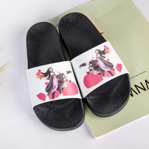 Demonio Slayer Zapatillas para Hombres Mujeres Kamado Tanjirou Nezuko Merch Antideslizante Anime Cosplay Slide Sandalias Regalos