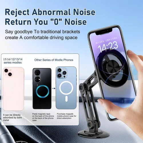 Miniatura 2 de Soporte magnético universal de 360° PRO para teléfono celular, soporte magnético plegable de aleación para teléfono celular para automóvil