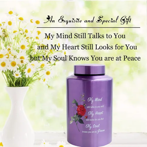 Miniatura 2 de Urnas grandes de hasta 200 libras para adultos, urna de cremación humana, urna decorativa para cenizas humanas con urna de rosa con bolsa