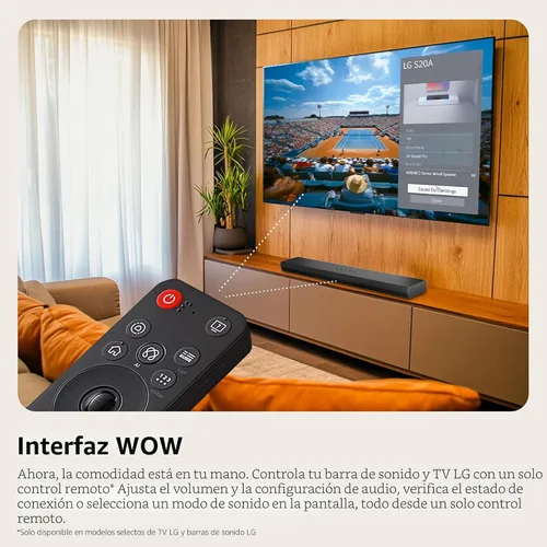 Miniatura 4 de LG S20A Barra de Sonido de 2.0 canales, Dolby Digital, Sinergia de TV, Interfaz Wow, DTS Digital Surround (Nuevo Modelo 2025)