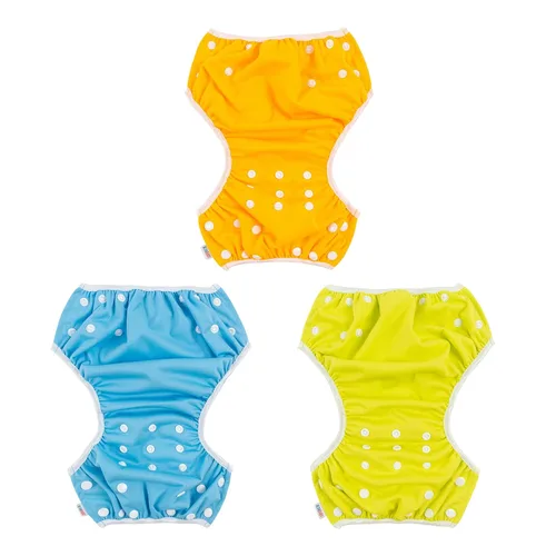 Miniatura 68 de Alva, Pañales de bebé para nadar, paquete de 2 unidades, talle único, reutilizable, lavable y ajustable de 0 a 36 meses. Tamaño de 10 a 40 lbs
