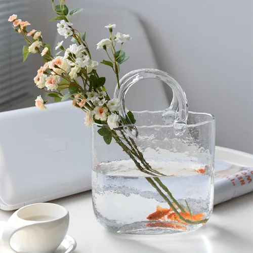 Miniatura 6 de Jarrón de bolsa de vidrio, bonito jarrón para flores, florero de vidrio, único para centros de mesa, decoración de mesa, decoración de boda, hogar
