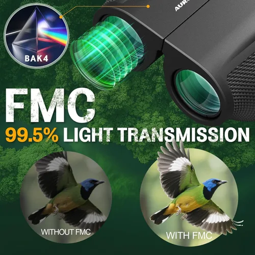 Miniatura 4 de Aurosports - Binoculares compactos de 12x32 para adultos y niños, prismáticos pequeños para observación de aves, de alta potencia, fácil enfoque