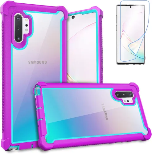 Miniatura 8 de Funda KSELF para Samsung Galaxy Note 10 Plus con protector de pantalla, funda protectora de cuerpo completo híbrida de doble capa a prueba de golpes