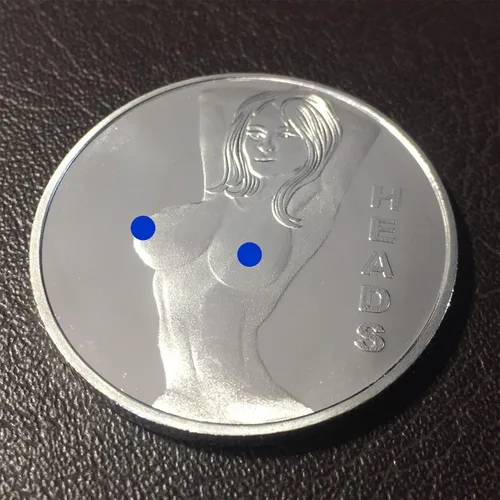 Miniatura 5 de Hot Women Sexy Novedad Stripper Challenge Coin Heads Tails Challenge Token Coin Lucky Funny Gifts para hombres marido novio