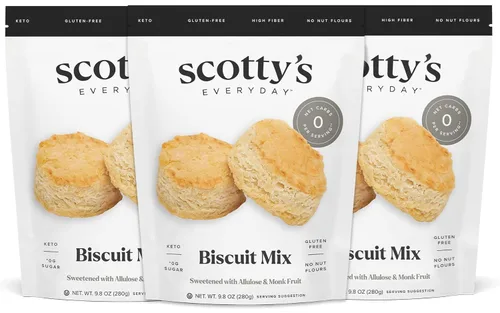 Keto Biscuit Zero Carb Mix – Mezcla para hornear galletas sin keto y gluten – 0.00 oz de carbohidratos netos por galleta – Fácil de hornear – Sin