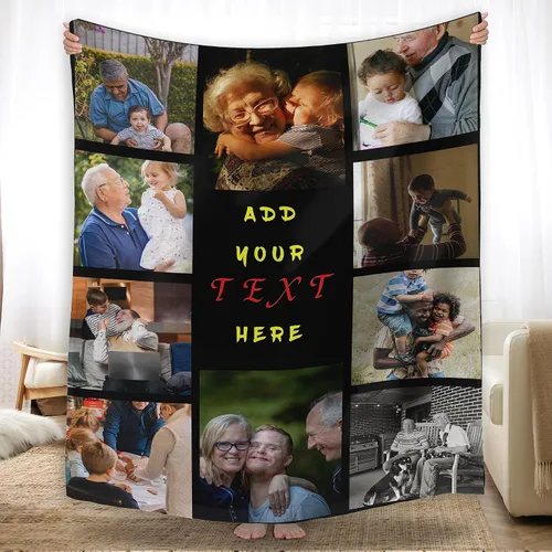 Miniatura 17 de YESCUSTOM Manta de fotos personalizada con tus fotos y textos, fabricada en Estados Unidos, regalo para esposas amigas para vacaciones, cumpleaños