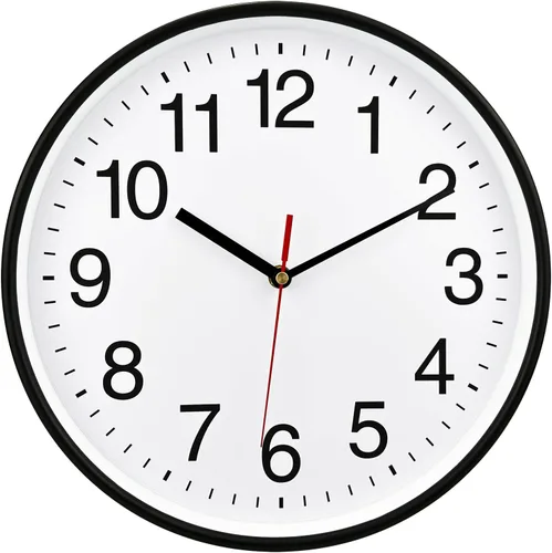 Miniatura 9 de Plumeet Reloj de pared extra grande – Reloj de pared negro silencioso de cuarzo de 16 pulgadas sin tictac – Reloj de pared de diseño simple