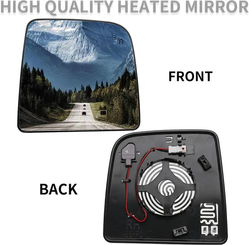 Miniatura 2 de Espejo lateral del pasajero de repuesto para Nissan Titan 2016 2017 2018 2019 – Espejo lateral derecho, espejo retrovisor de vidrio con calefacción