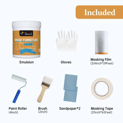 Miniatura 3 de DWIL Pintura acrílica para madera para muebles, semibrillante, adecuada para renovación de superficies de madera, no tóxica e inodora, ecológica