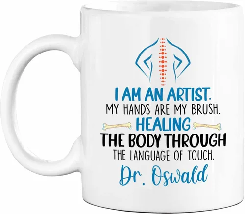 Miniatura 8 de Taza de té blanca personalizada con nombre quiropráctico de 11 onzas, 15 onzas, taza de café quiropráctico personalizada, taza de café quiropráctica