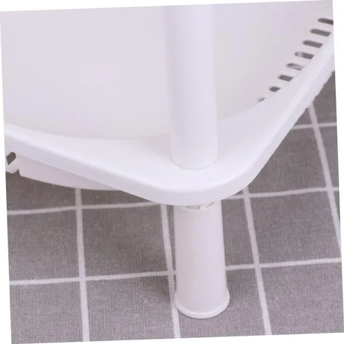 Miniatura 8 de Cabilock Estante de almacenamiento de 3 estantes cuadrados, estantería de plástico, organizador de estante de esquina, estantes de baño, soporte