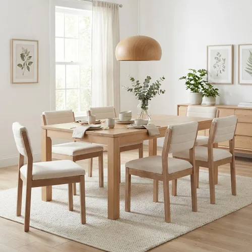 Miniatura 7 de RIVOVA Juego de 2 sillas de comedor de lino, cómodas sillas de cocina tapizadas con patas de madera, sillas de cocina modernas de mediados de siglo
