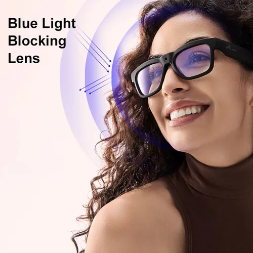 Miniatura 2 de OhO 64G - Gafas inteligentes con cámara Full HD y auriculares Bluetooth de oreja abierta, para deportes en interiores y exteriores, lentes con Negro