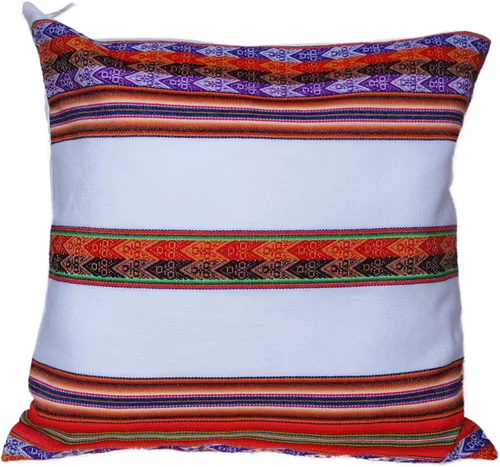 Miniatura 9 de Funda de cojín de tela inca, funda de cojín decorativa de Perú, funda de cojín de algodón estilo peruano para sofá de 18 pulgadas x 18 pulgadas Negro