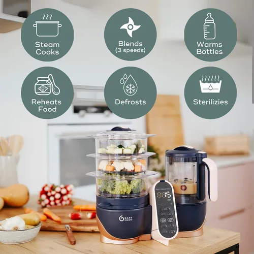 Miniatura 3 de Babymoov Duo Meal Station XL 6 en 1 - Máquina de alimentos para bebés, procesador de batidora de vapor de gran capacidad, calentador de botellas