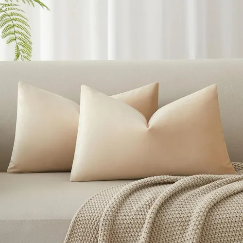 Miniatura 71 de Juspurbet - Juego de 2 fundas decorativas de terciopelo para cojines, fundas suaves para sofá, cama o sillón con cremallera oculta, para sala