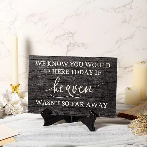Miniatura 2 de Blulu Letrero conmemorativo de boda We Know You Would Be Here Today If Heaven Wasn't So Far Away Placa de memoria de madera para seres queridos