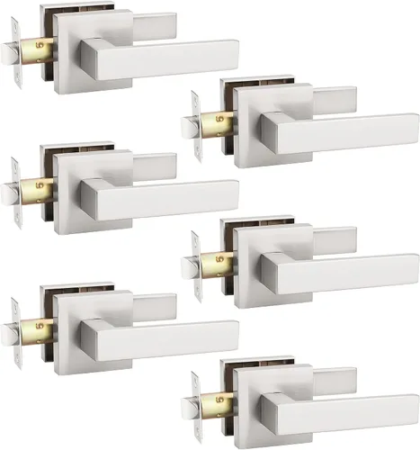 Miniatura 43 de KNOBWELL Paquete de 1 manija de puerta interior negra para uso en interiores, reversible para izquierda y derecha sin llave Negro