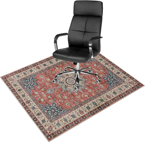Miniatura 16 de Anidaroel Alfombrilla para silla de 48"x60" para piso de madera dura/piso de azulejos, alfombrilla de silla de escritorio para pisos duros, Rojo