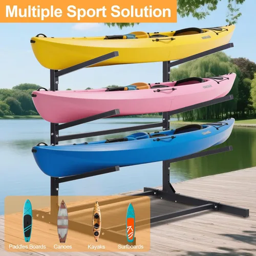 Miniatura 9 de Kayak Storage Rack, Adjustable Kayak SUP Stand, Weatherproof and Heavy Duty Surfboard Storage Rack, Hold up Kayaks, SUPs, Paddleboards, Canoes
