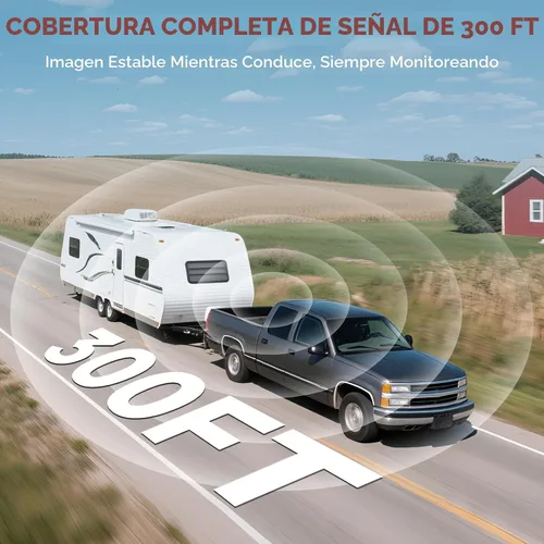 Miniatura 3 de Cámara de respaldo inalámbrica, cámara de respaldo para caravana con monitor HD de 7 pulgadas, sistemas de cámara de respaldo dual para camión
