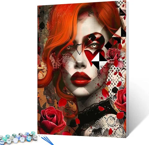 Miniatura 15 de Kits de Pintura de Diamantes Chica Negro Rosa para Adultos DIY Diferentes Pupilas Mujeres 5D Taladro Completo Redondo Cristal Diamantes de Imitación