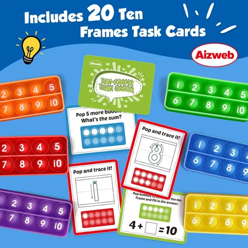 Miniatura 6 de Aizweb Manipulativo de matemáticas de diez marcos para juegos de matemáticas de primaria, contando números, juguete educativo Montessori para jardín