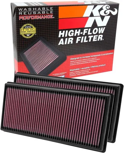 K&N Filtro de aire de motor de por vida original de alto flujo: Aumento de potencia: Premium, Lavable: Compatible con LAND ROVER 2009-2025: